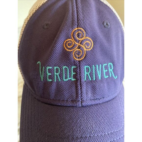 Verde River Navy Blue & White Mesh Trucker Hat Imperial Coolcore S/M - Picture 2 of 8